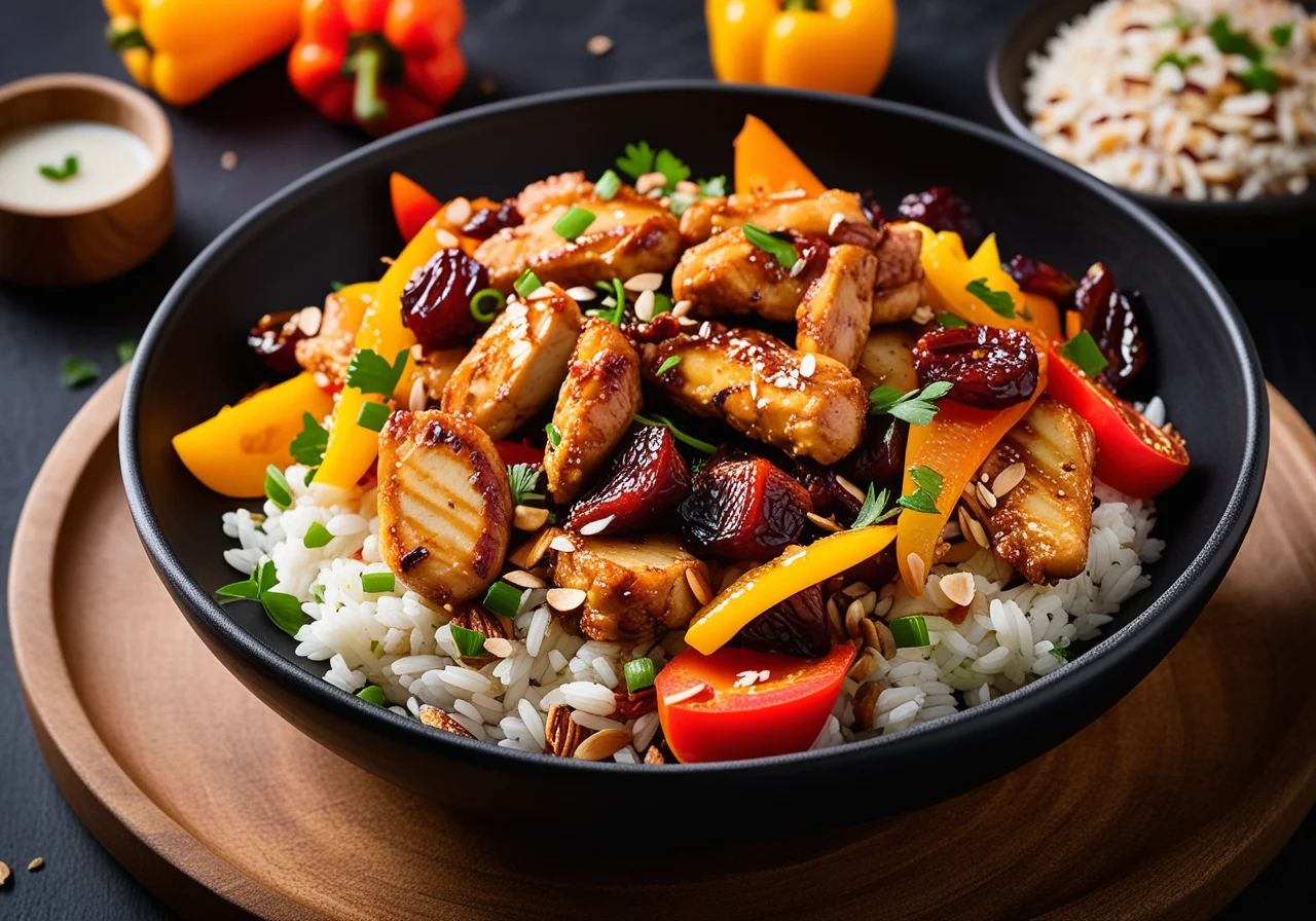 Rice Skillet with Chicken, Dates and Zucchini