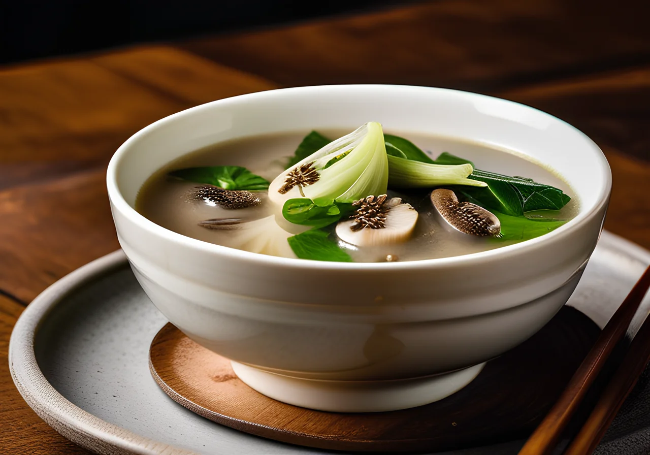 Pak Choy Soup with Mushrooms