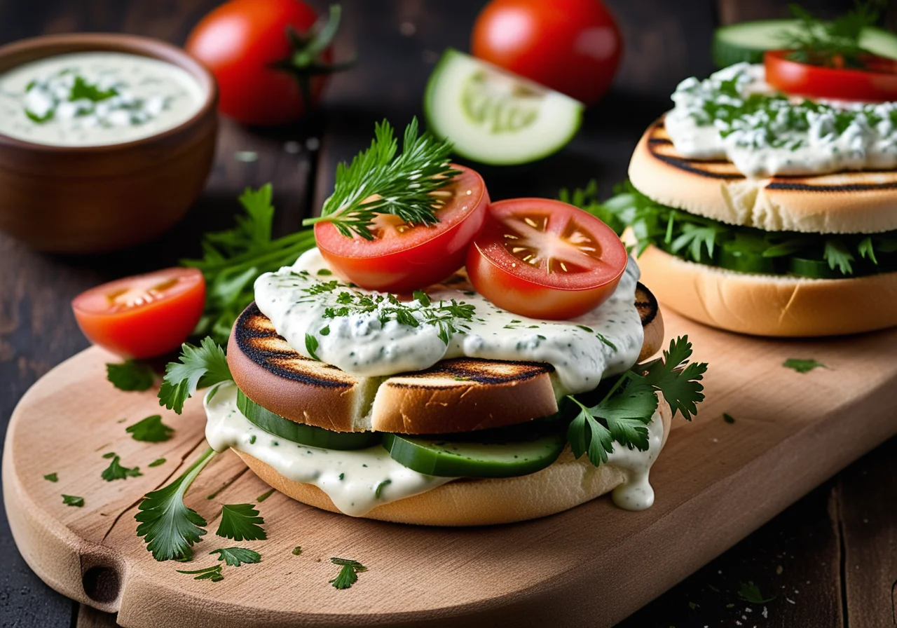 Vegetarian Greek-Style Burger