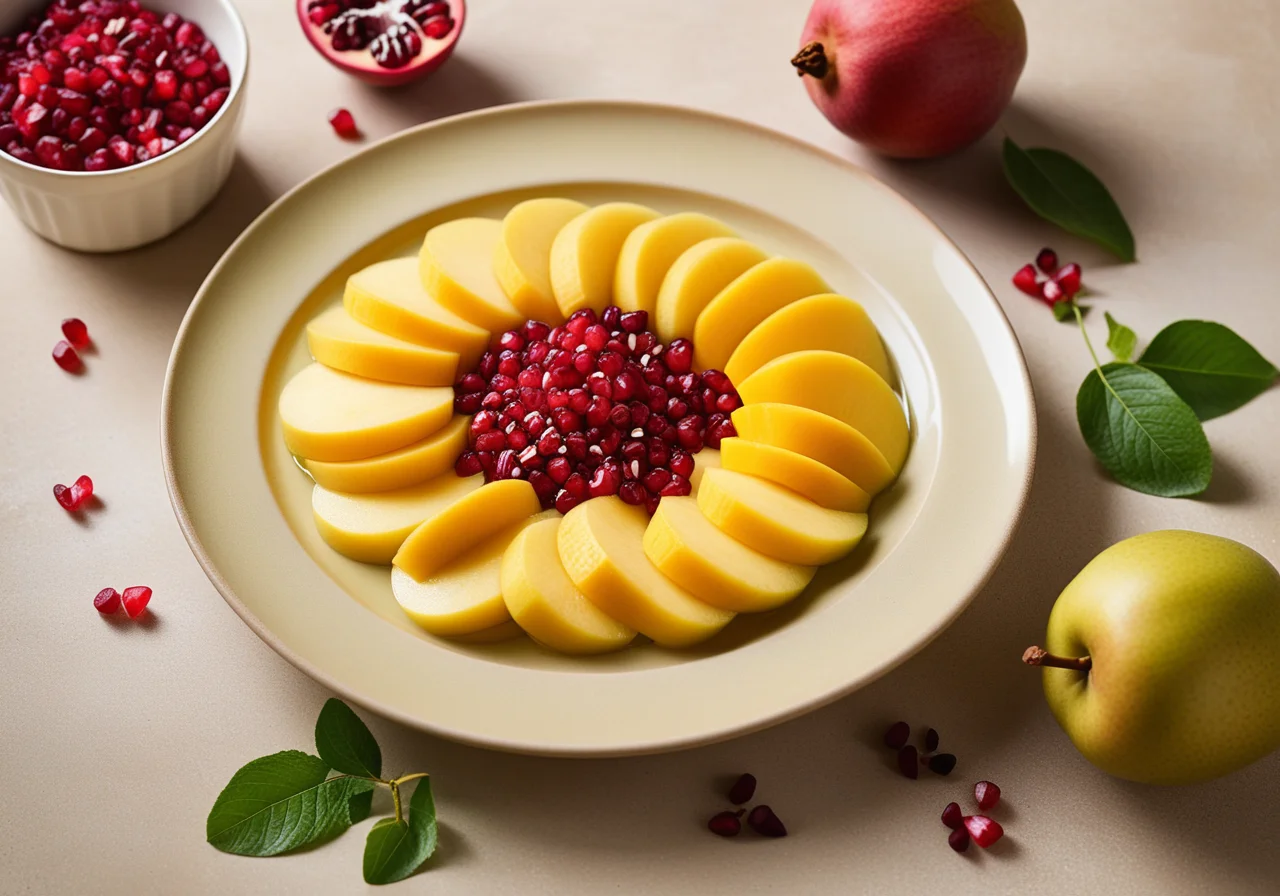 Pear puree with exotic fruits