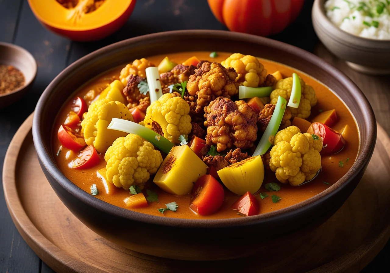 Vegetable Cauliflower Stew in Indian Style