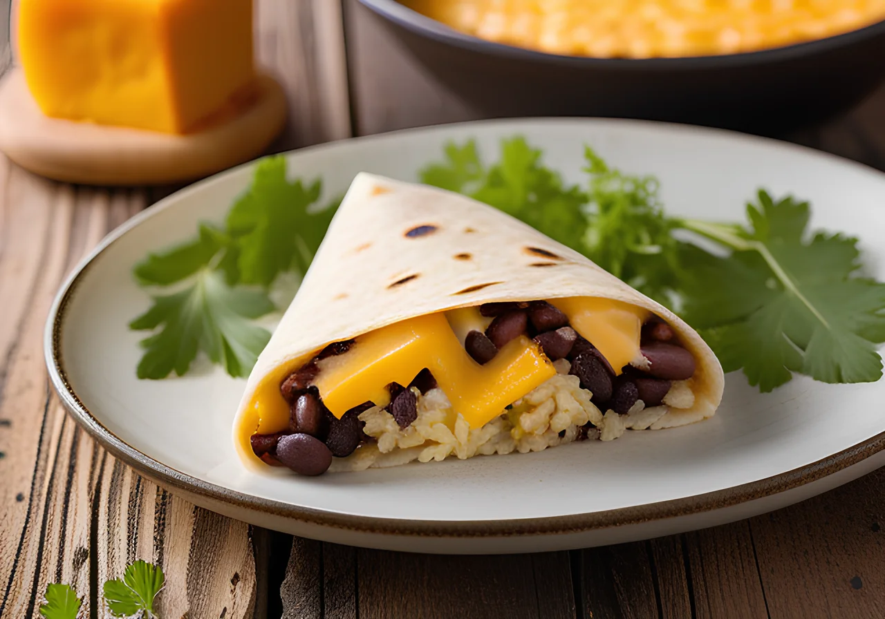 Cheese, Rice and Black Bean Wrap