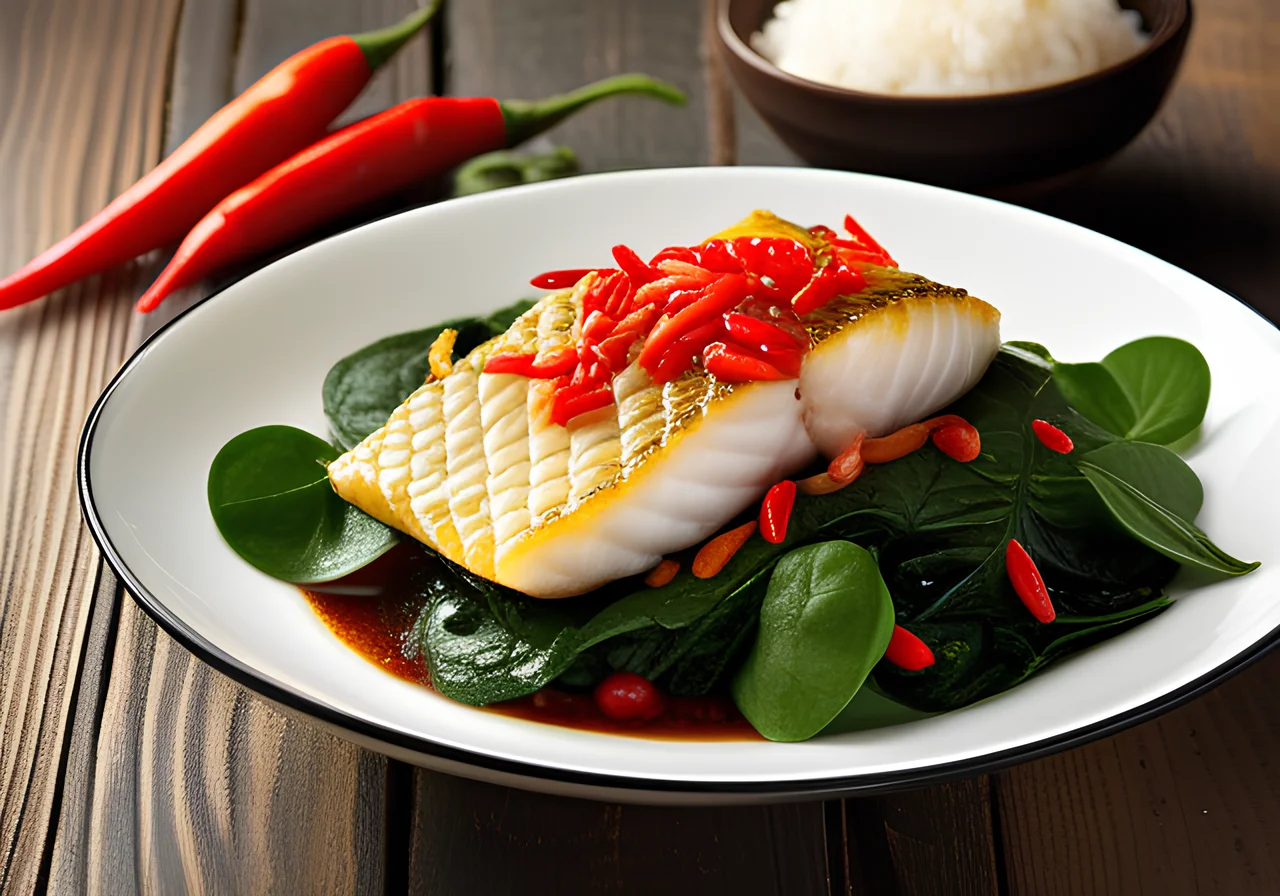 Cod with Spinach