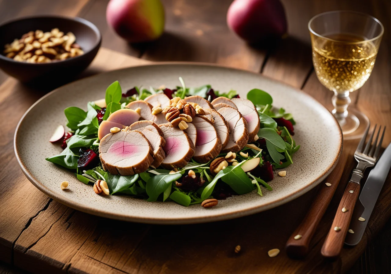 Field Salad with Rabbit Fillet