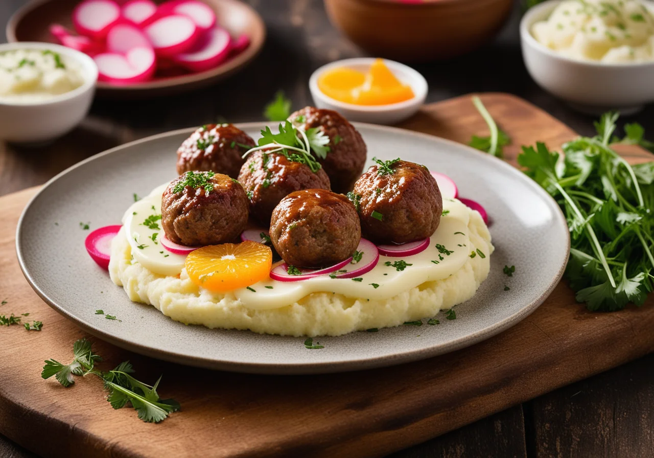 Austrian-Style Meatballs with Potato Radish Salad