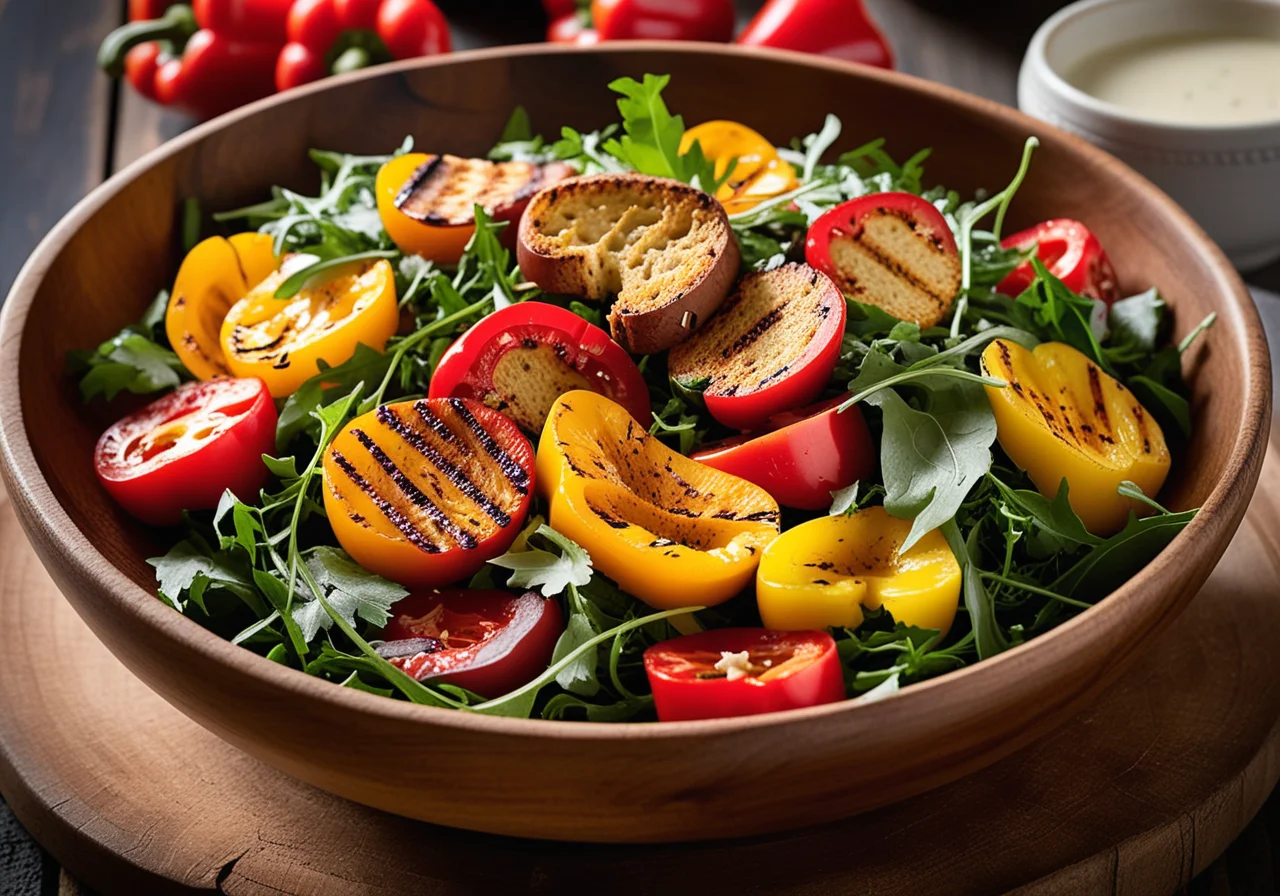 Grilled Pepper and Arugula Salad