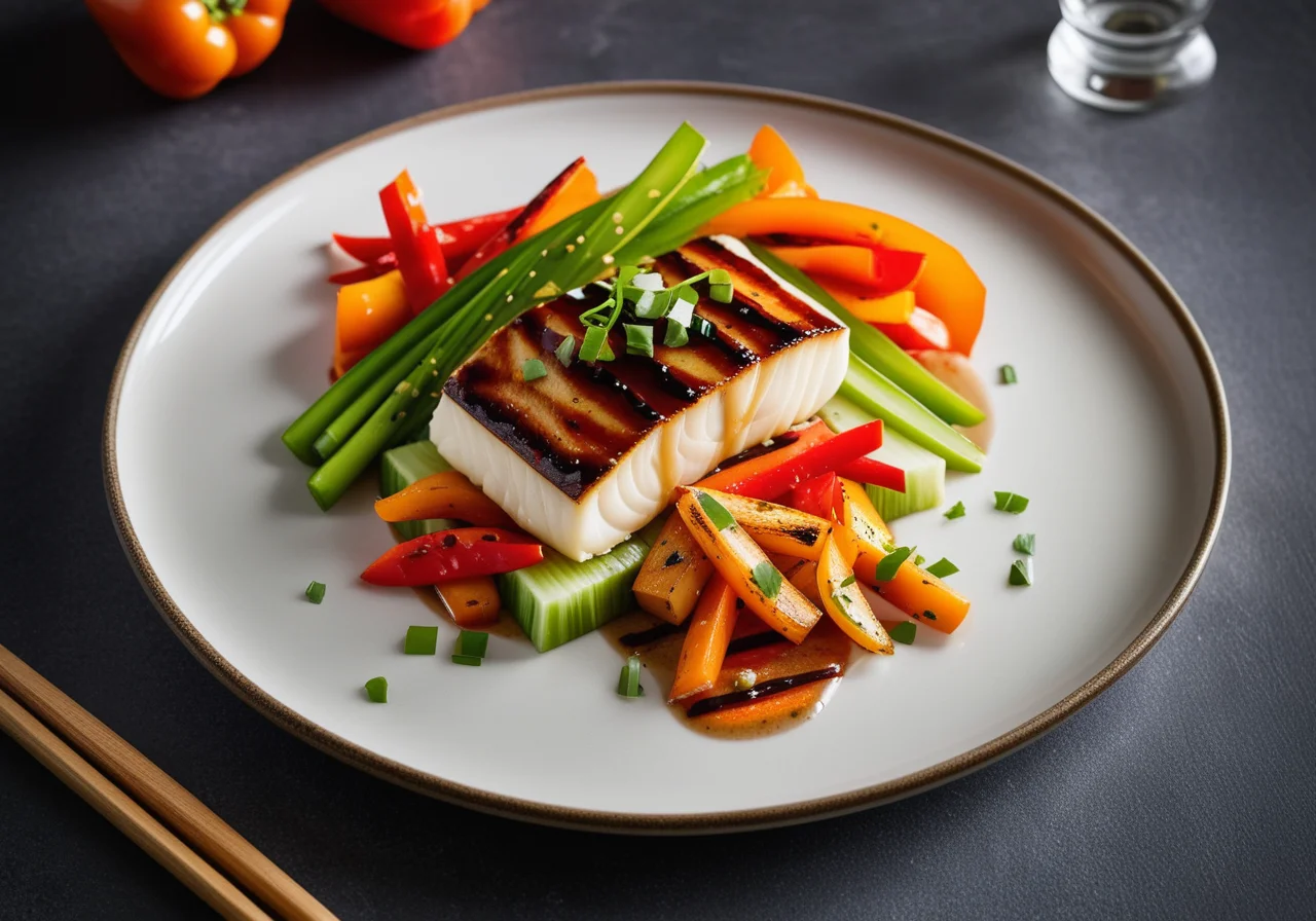 Cod with Asian Vegetables and Soy Sauce