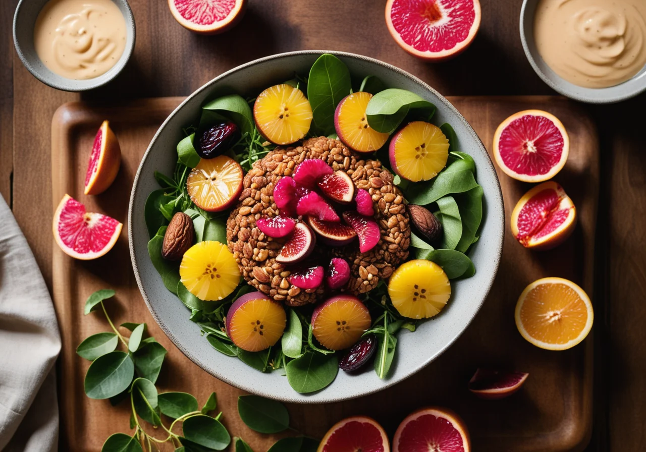 Chicorée Salad with Lentil Patties