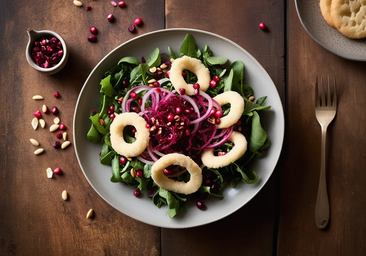 Salad Plate with Nashi and Sheep Cheese