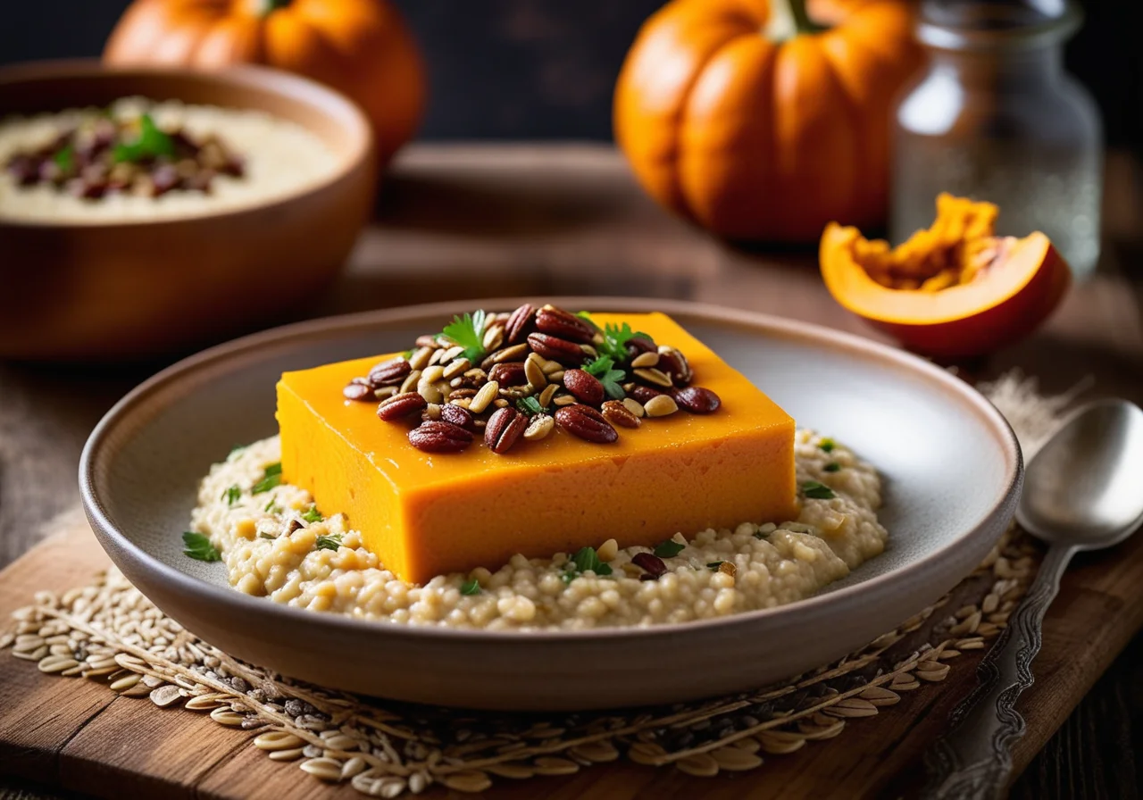 Quinoa Risotto with Baked Chili Pumpkin