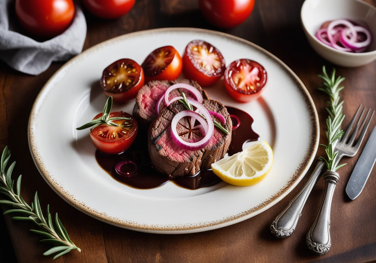 Beef Fillet with Grilled Tomatoes