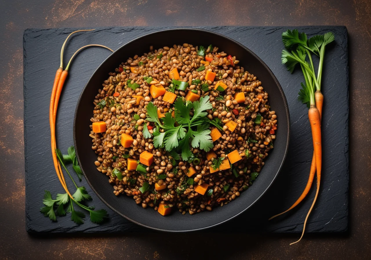 Asian Vegetable Lentil Stir‑Fry (vegan)