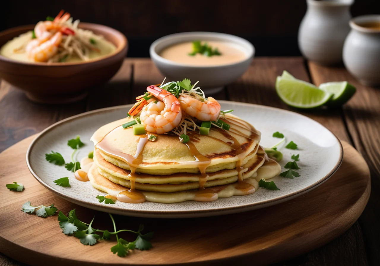Rice Pancakes with Chicken