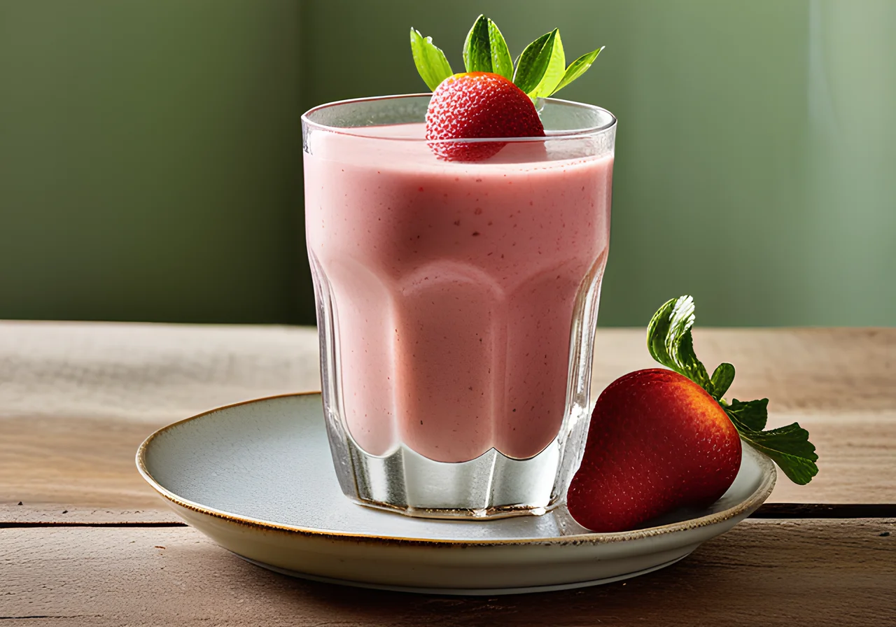 Rhubarb‑Strawberry Smoothie