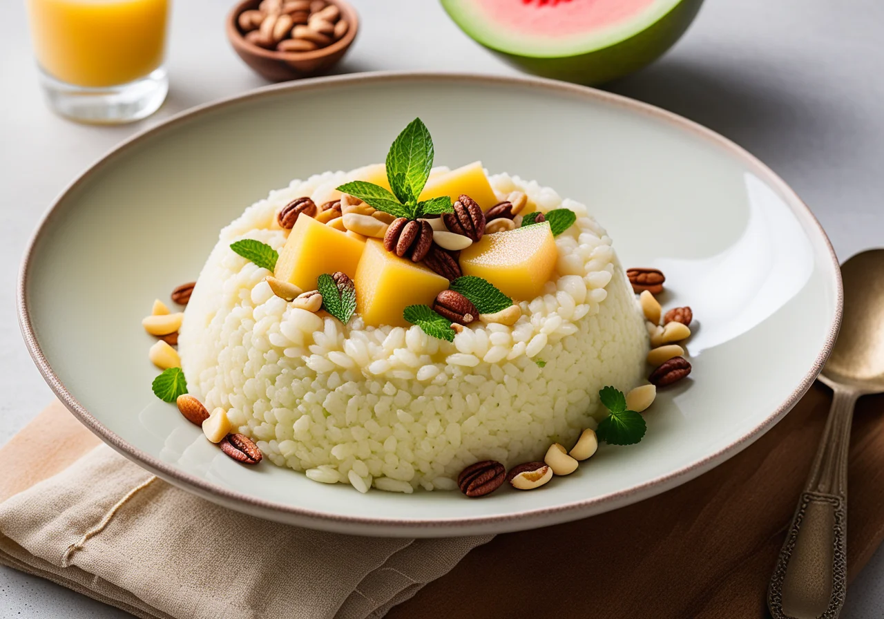 Milk Rice with Melon