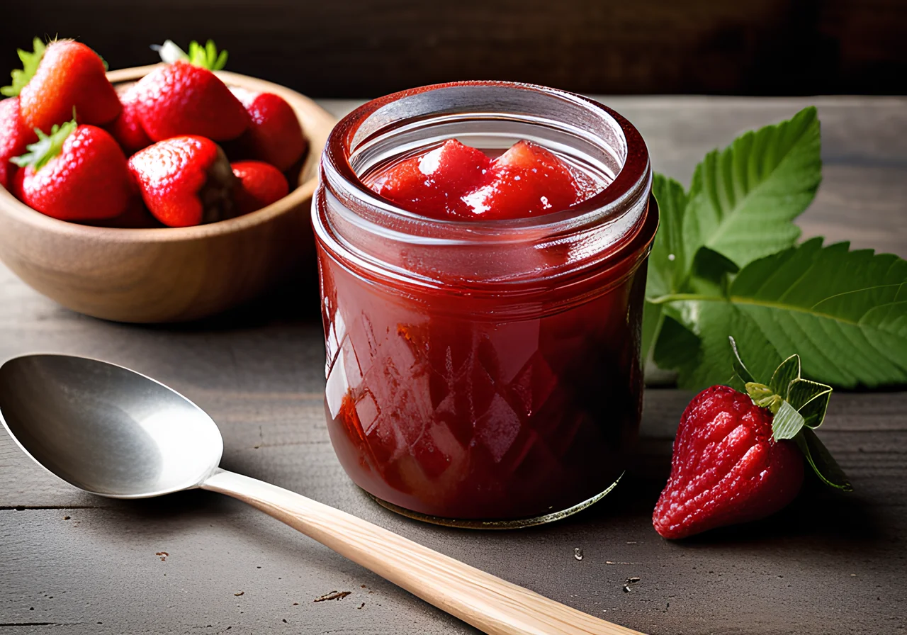 Strawberry and Rhubarb Jam with Lemon Verbena