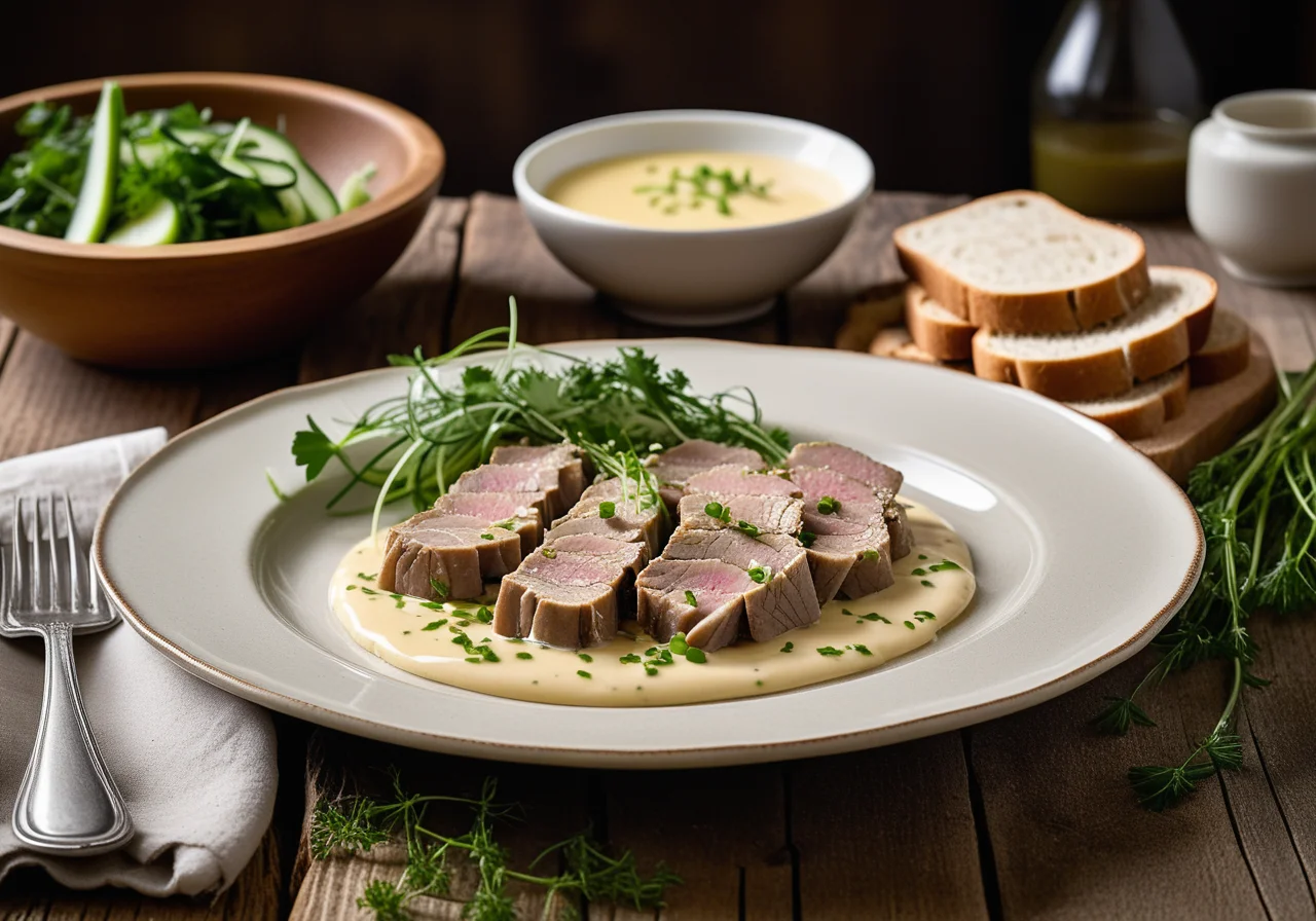Veal Liver Strips with Mustard Sauce