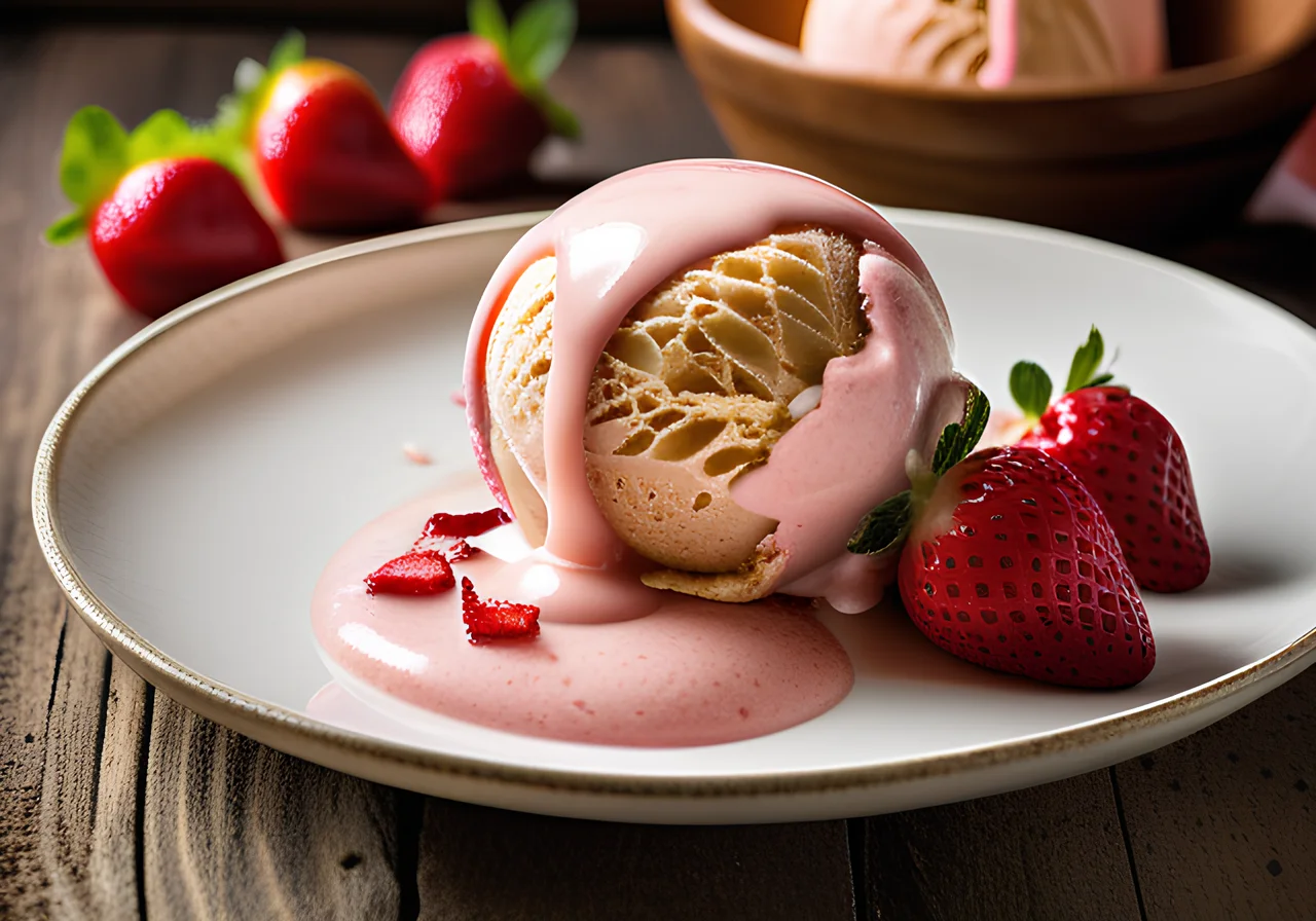 Strawberry Rhubarb Ice Cream