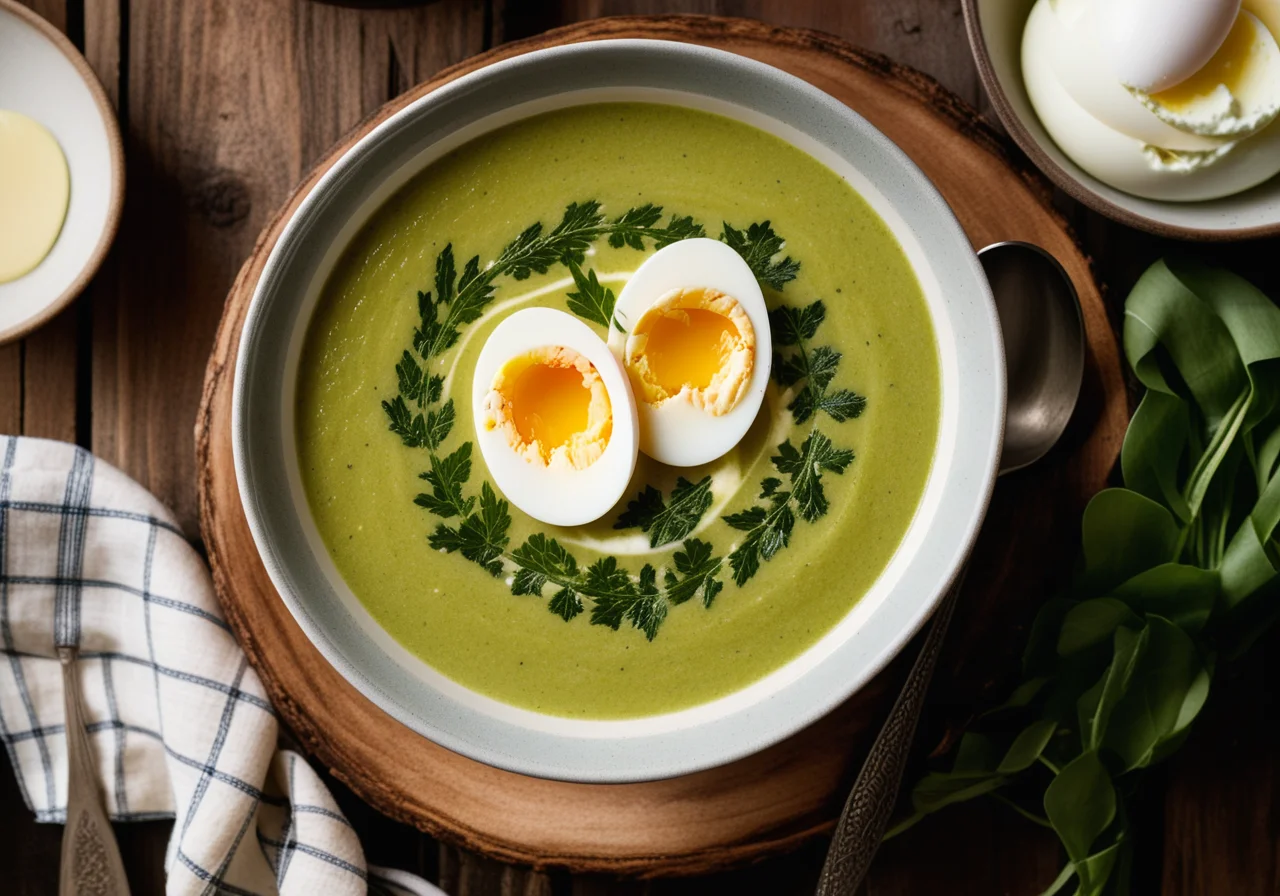 Creamy Sorrel Soup with Egg