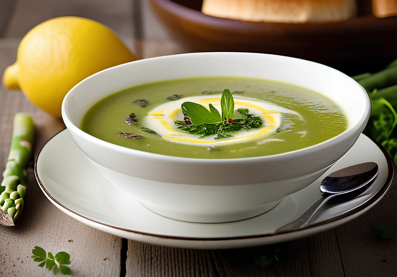 Vegetable Soup with Green Asparagus