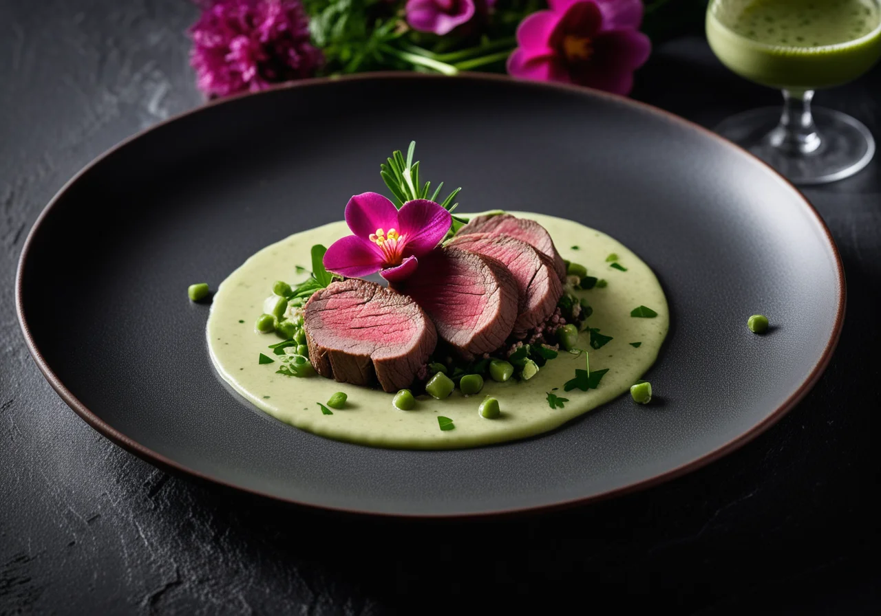 Poached Beef Fillet with Herb Sauce (Green Sauce)