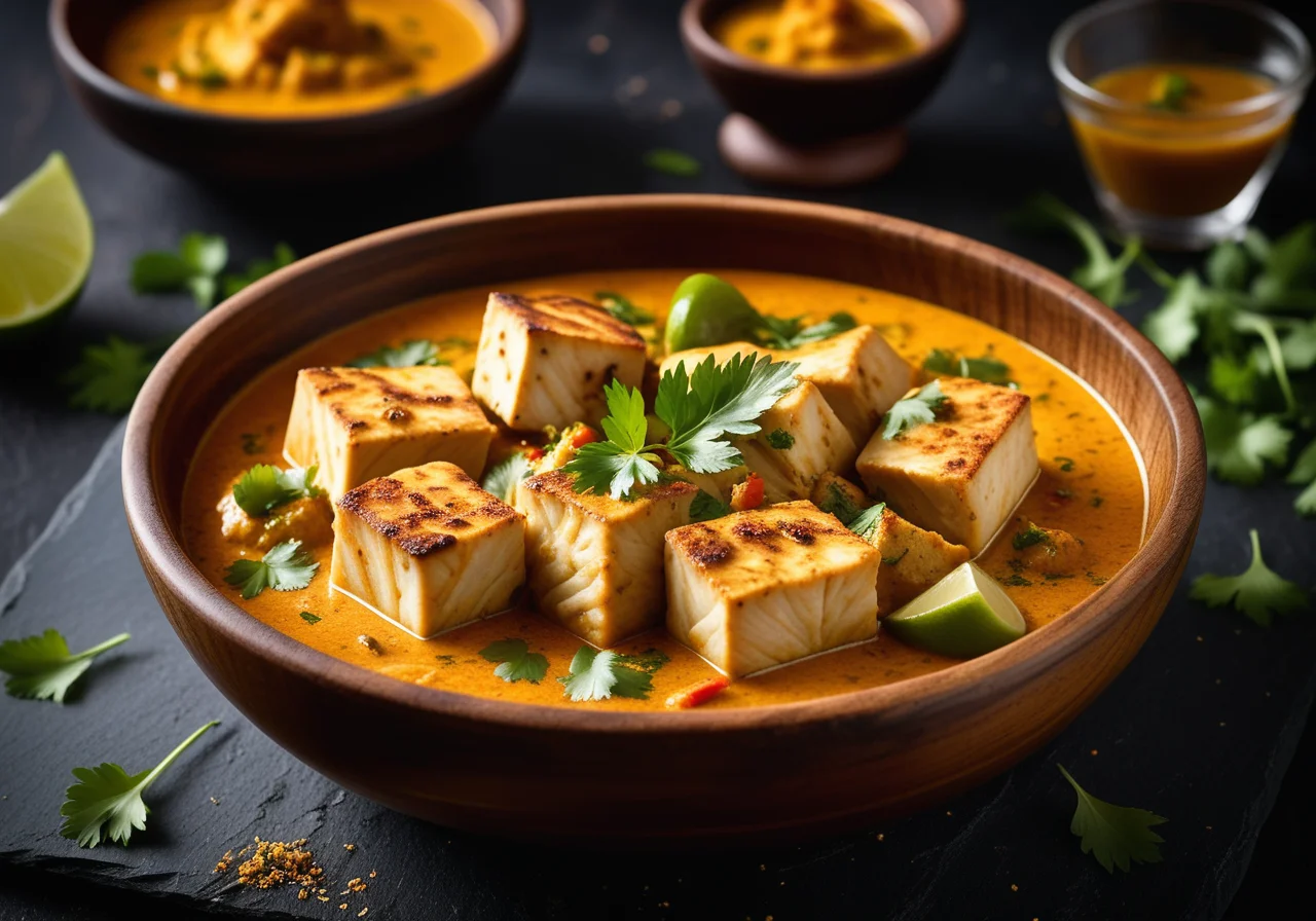 Indian-Style Curry with Halibut