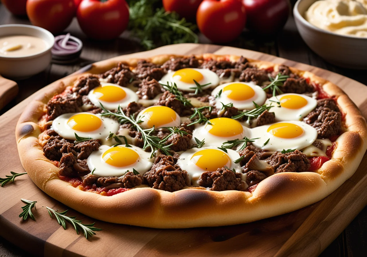 Ground Beef Pizza with Apples