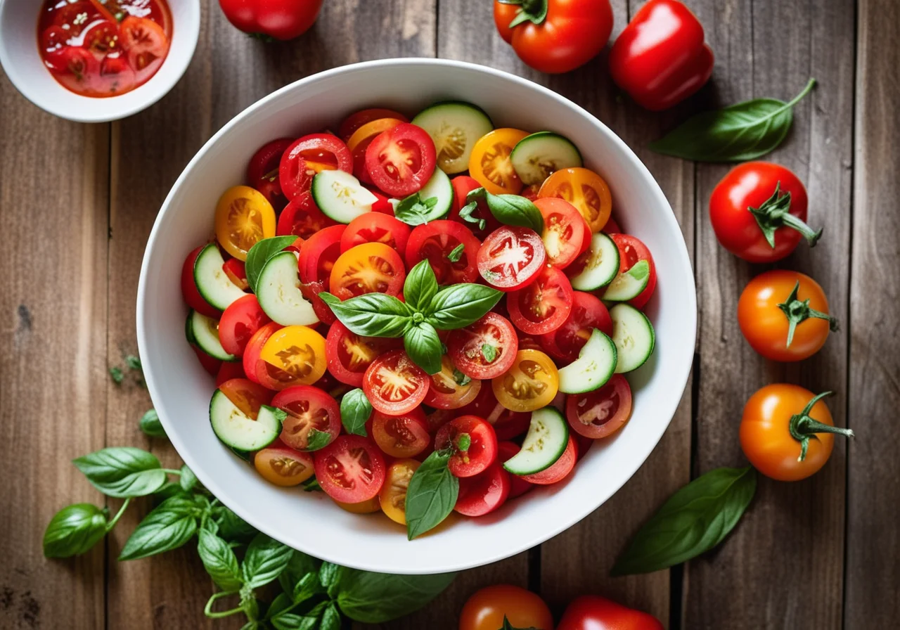 Paprika-Tomatensalat