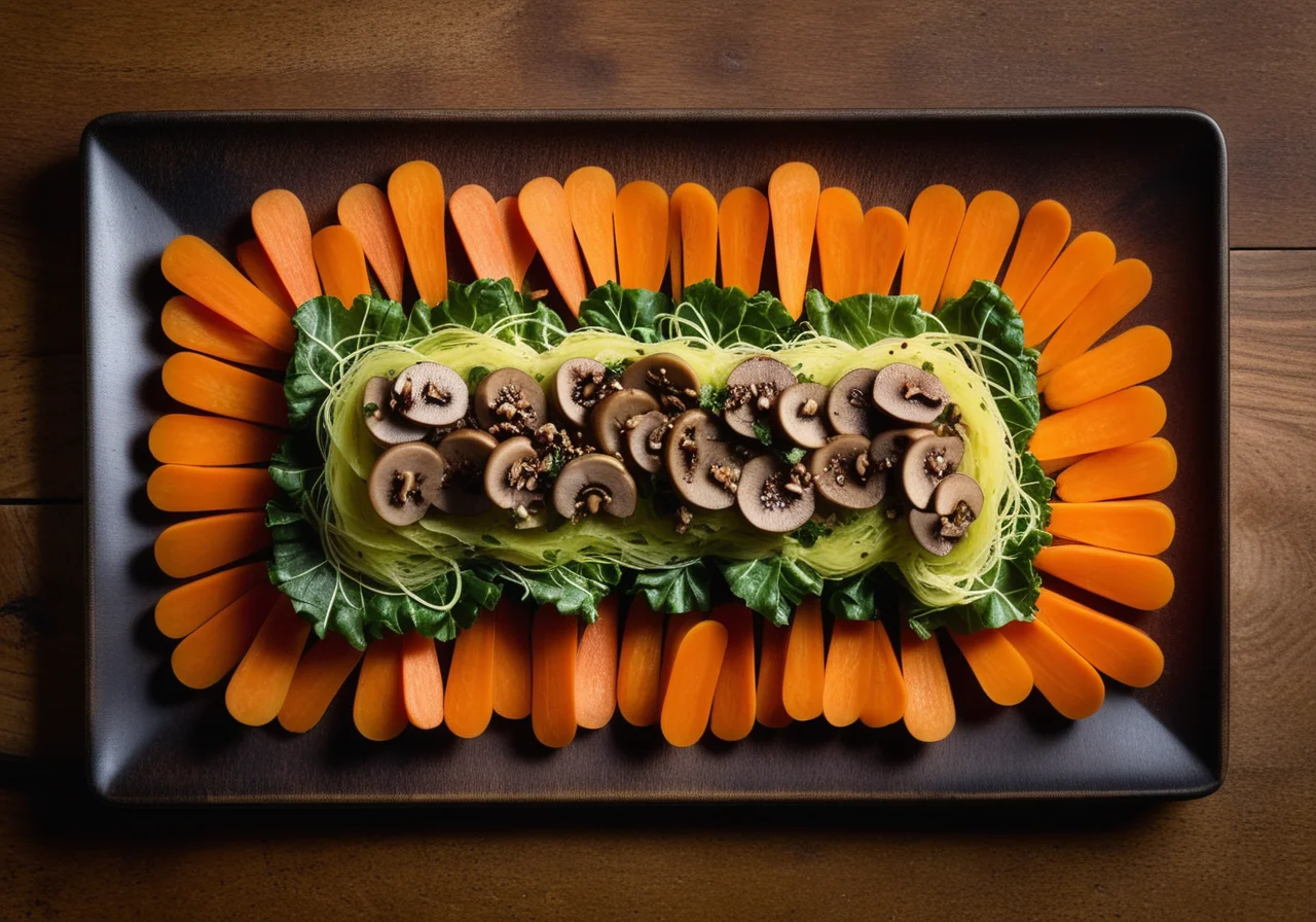 Champignon Carpaccio with Savoy Cabbage