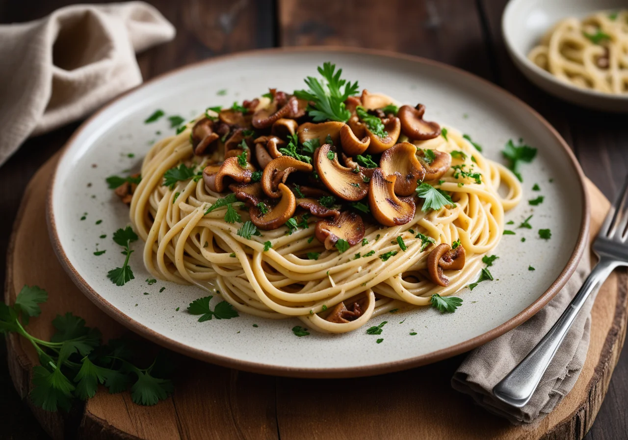 Pasta with Chanterelles and Minced Meat