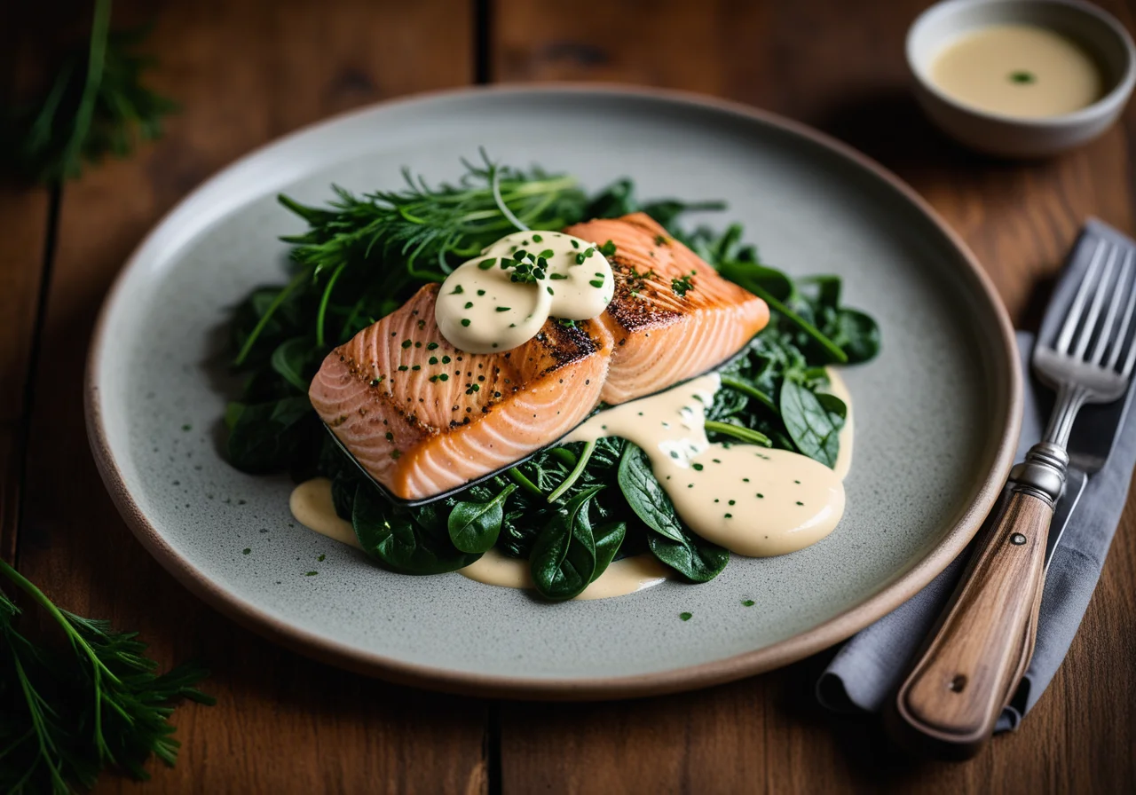 Salmon Trout on Spinach