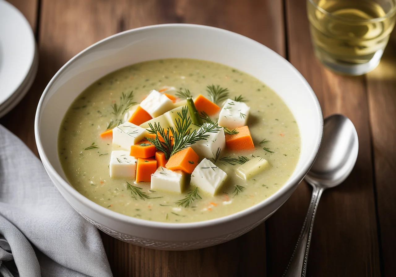 Vegetable Soup with Cod