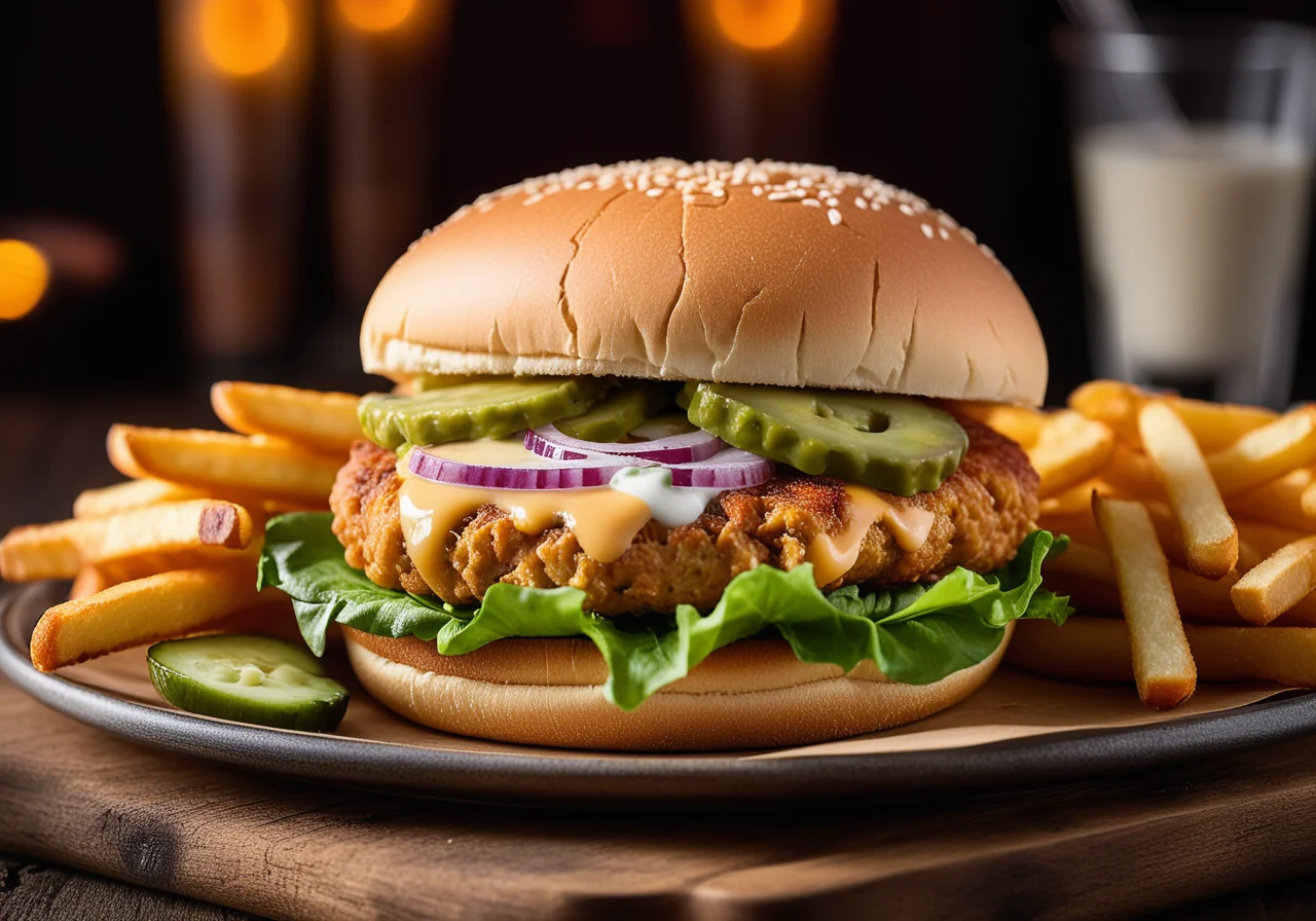 Chicken Burger with Salsa Sauce