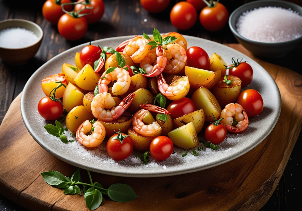 Fried Potatoes with Shrimp