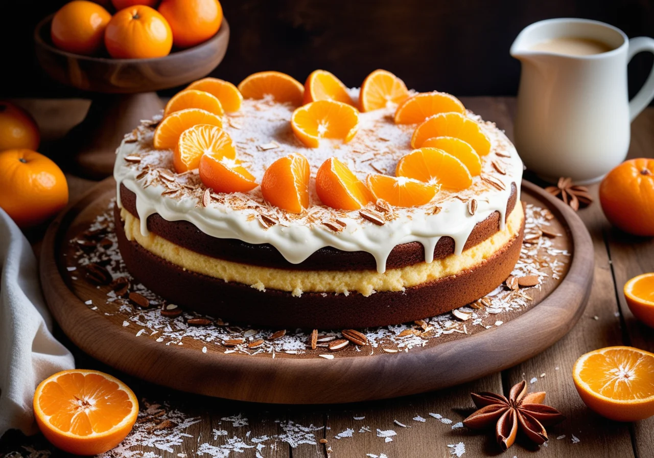 Mandarin Sour Cream Cake