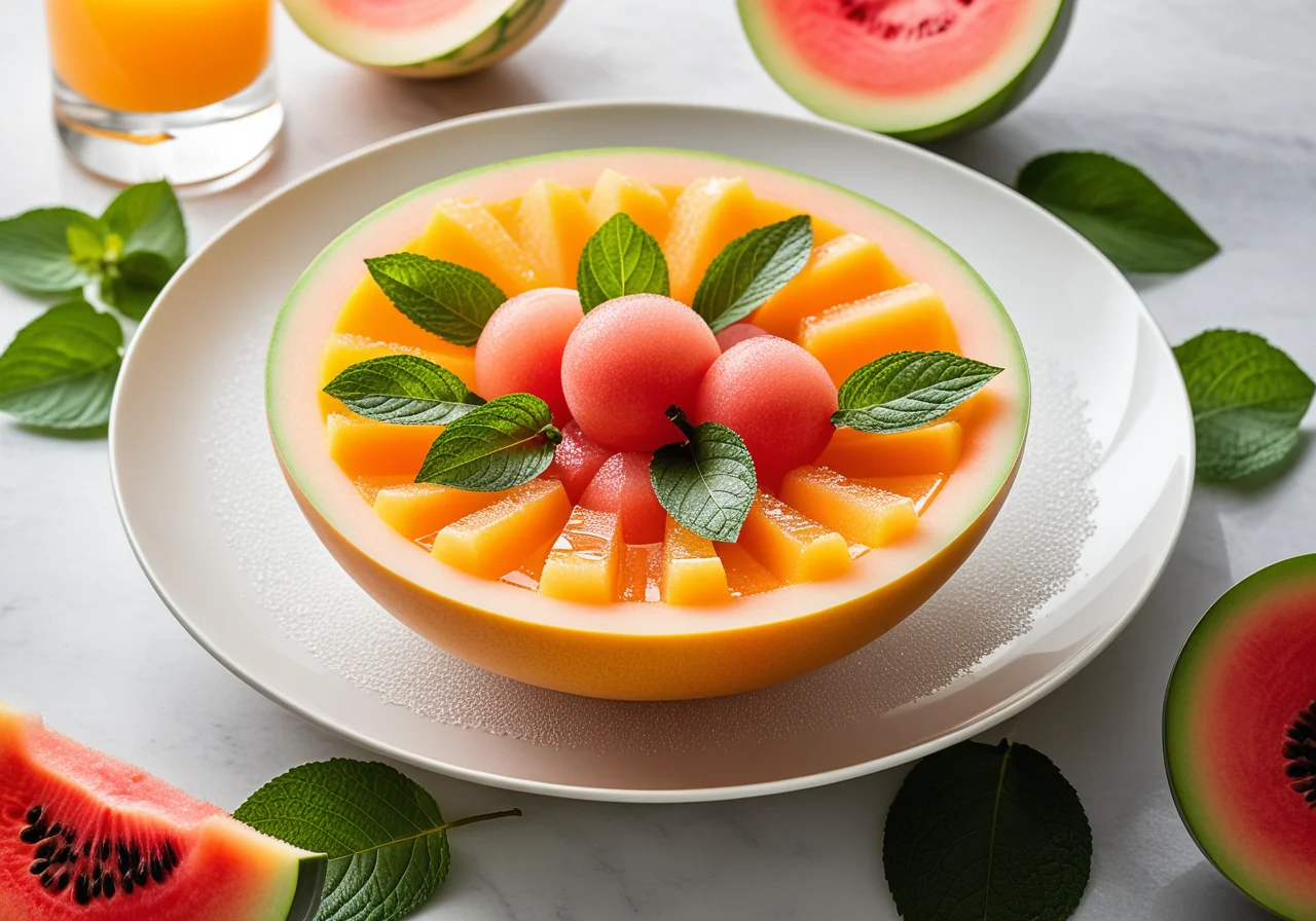 Melonenkaltschale mit Minze