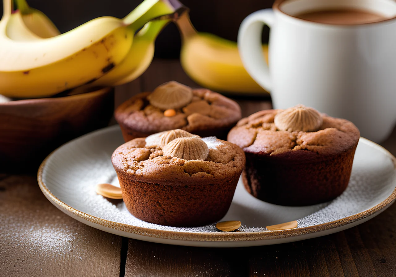 Flourless Banana Peanut Butter Muffins