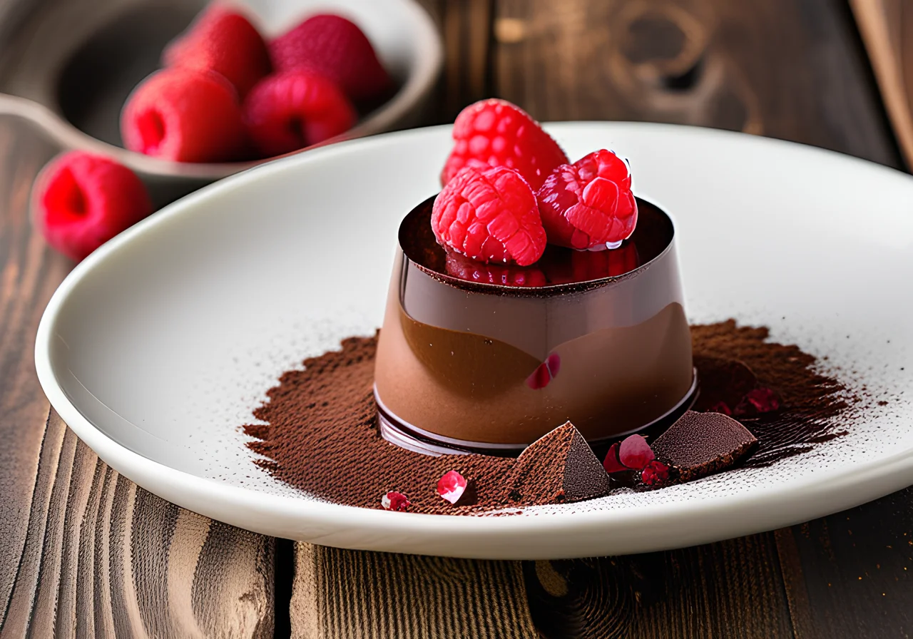 Chia Chocolate Mousse with Raspberry Layer