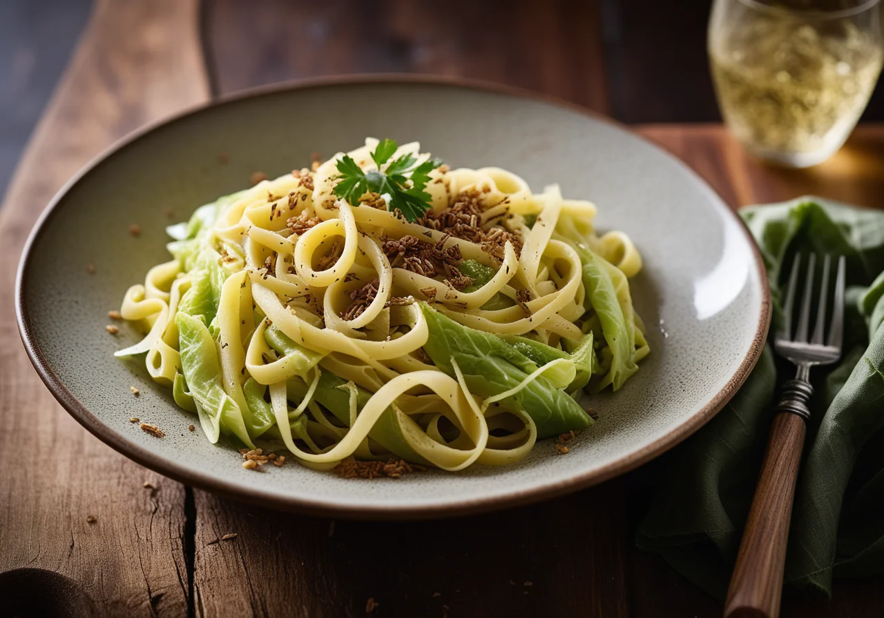 Finger Noodles and Bavarian Cabbage