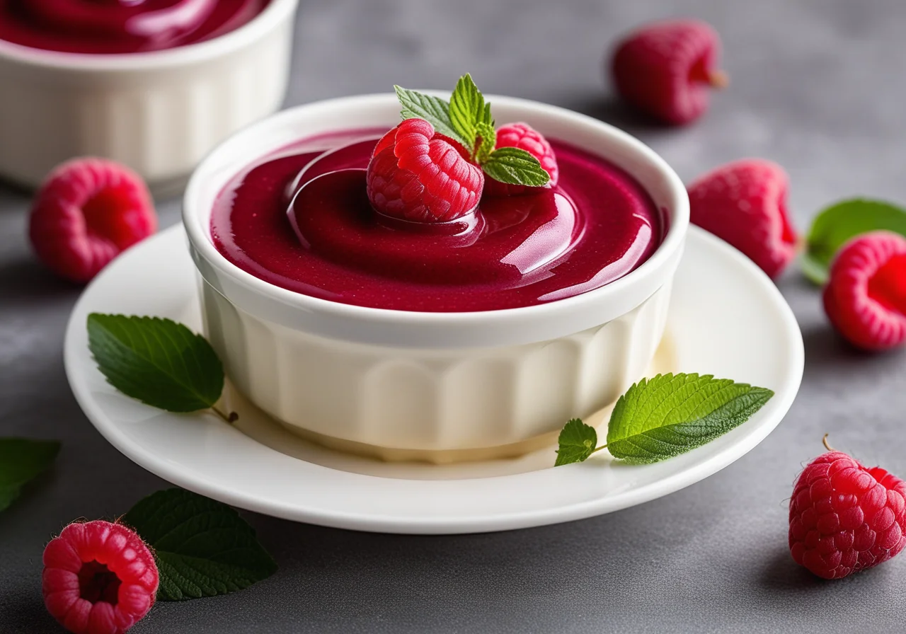 Almond Cream with Raspberries