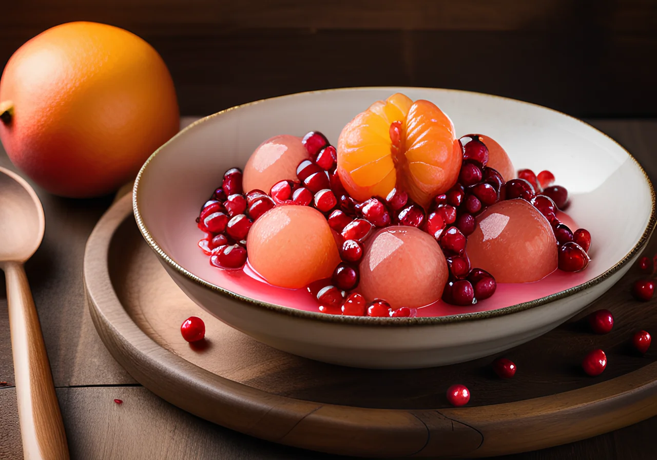 Grapefruit Lychee Pomegranate Salad