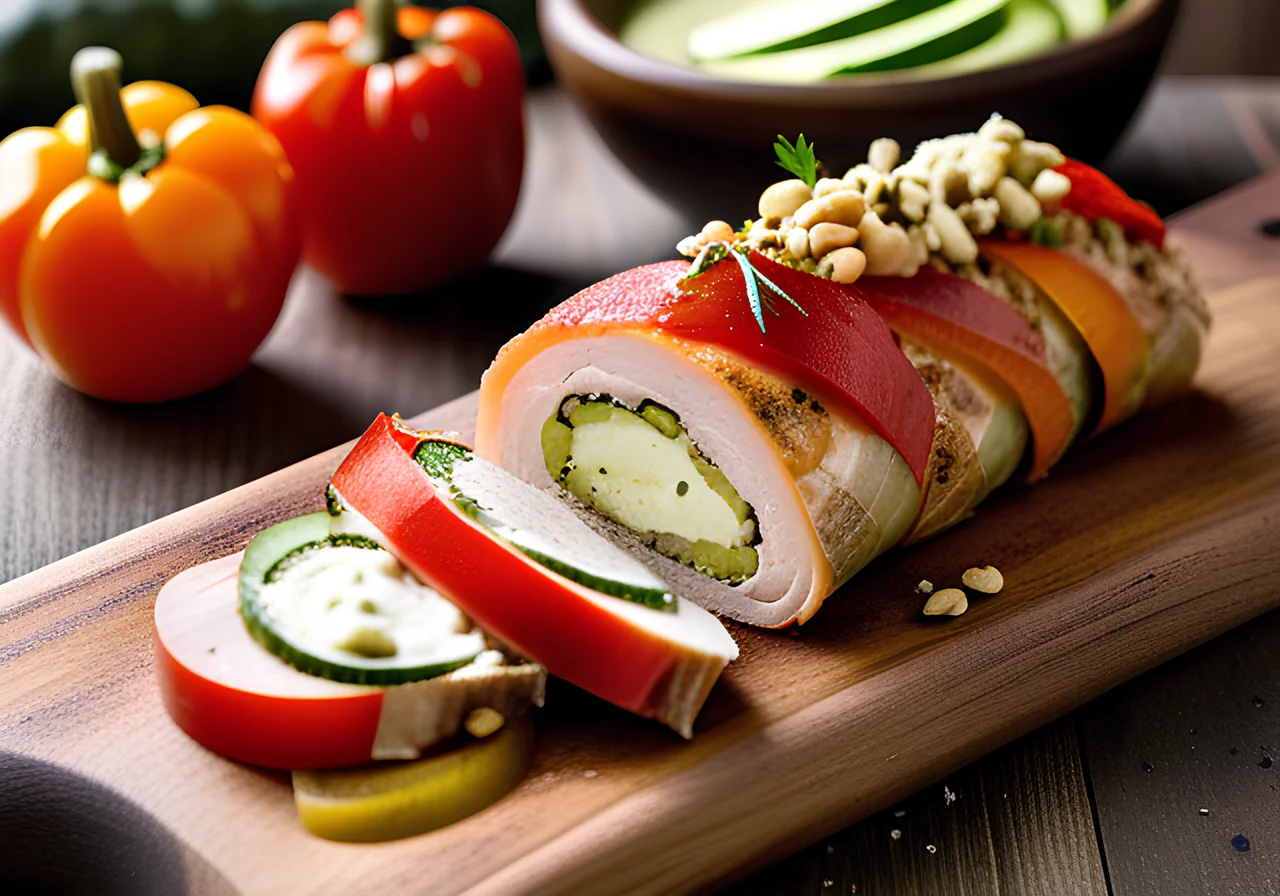Herb‑Stuffed Turkey Roll with Vegetable Sauce