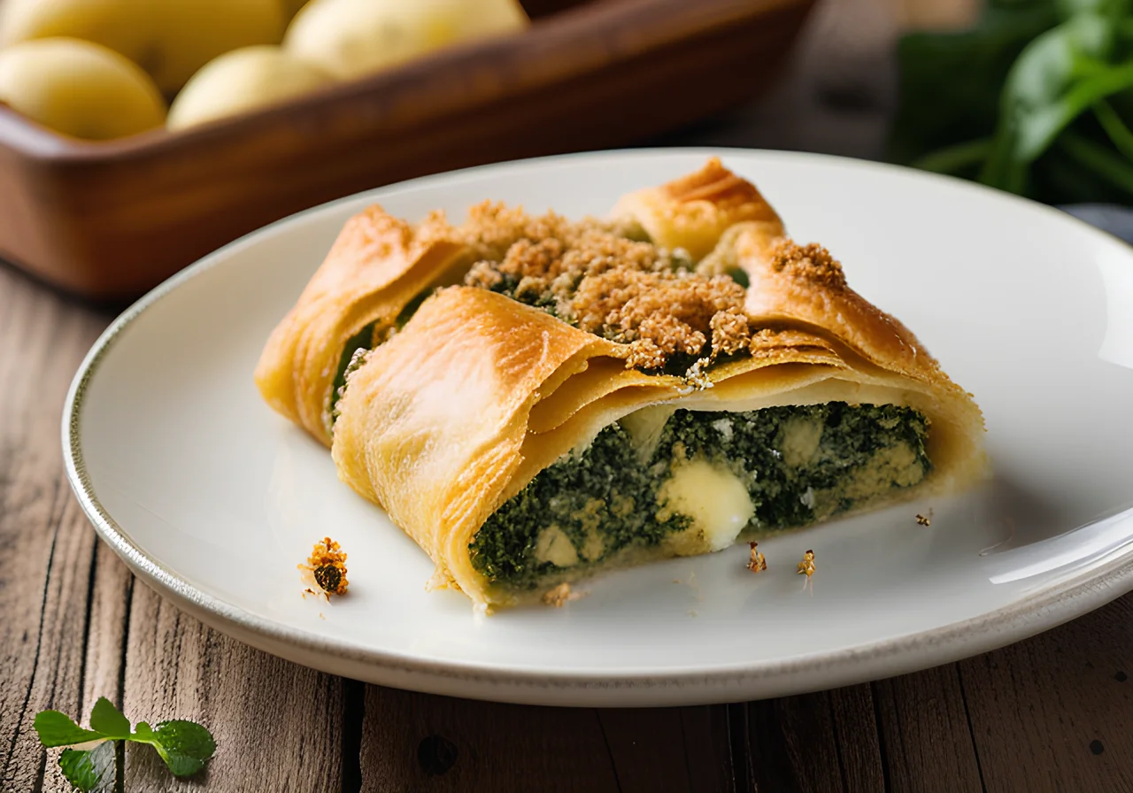 Potato Spinach Strudel