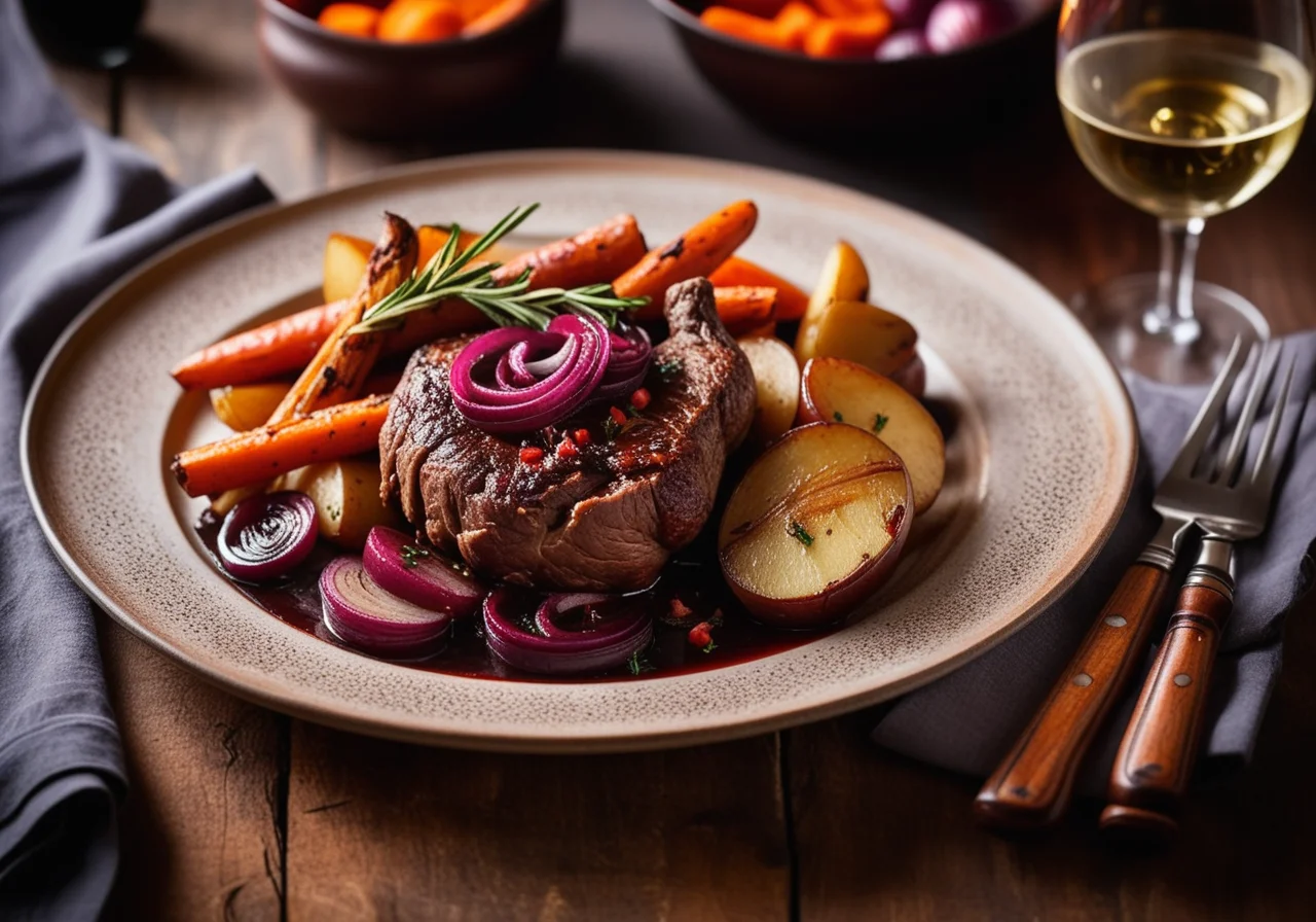 Grilled Lamb Leg Braised