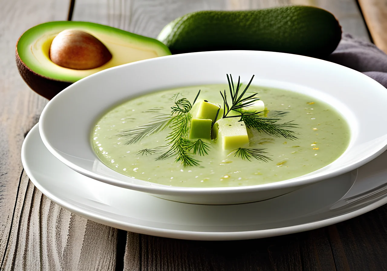 Cold Cucumber Soup with Dill and Avocado