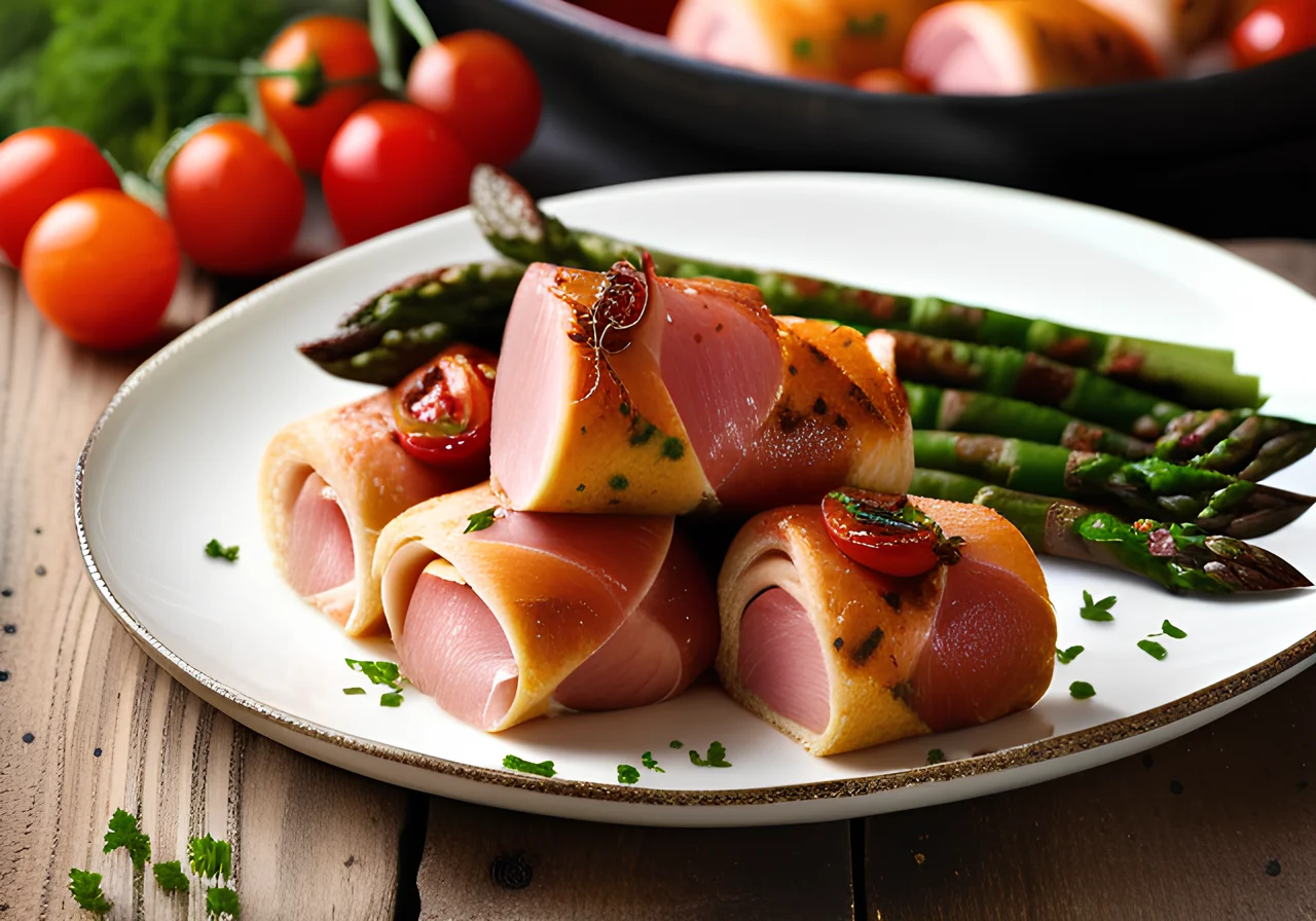 Ham and Asparagus Rolls