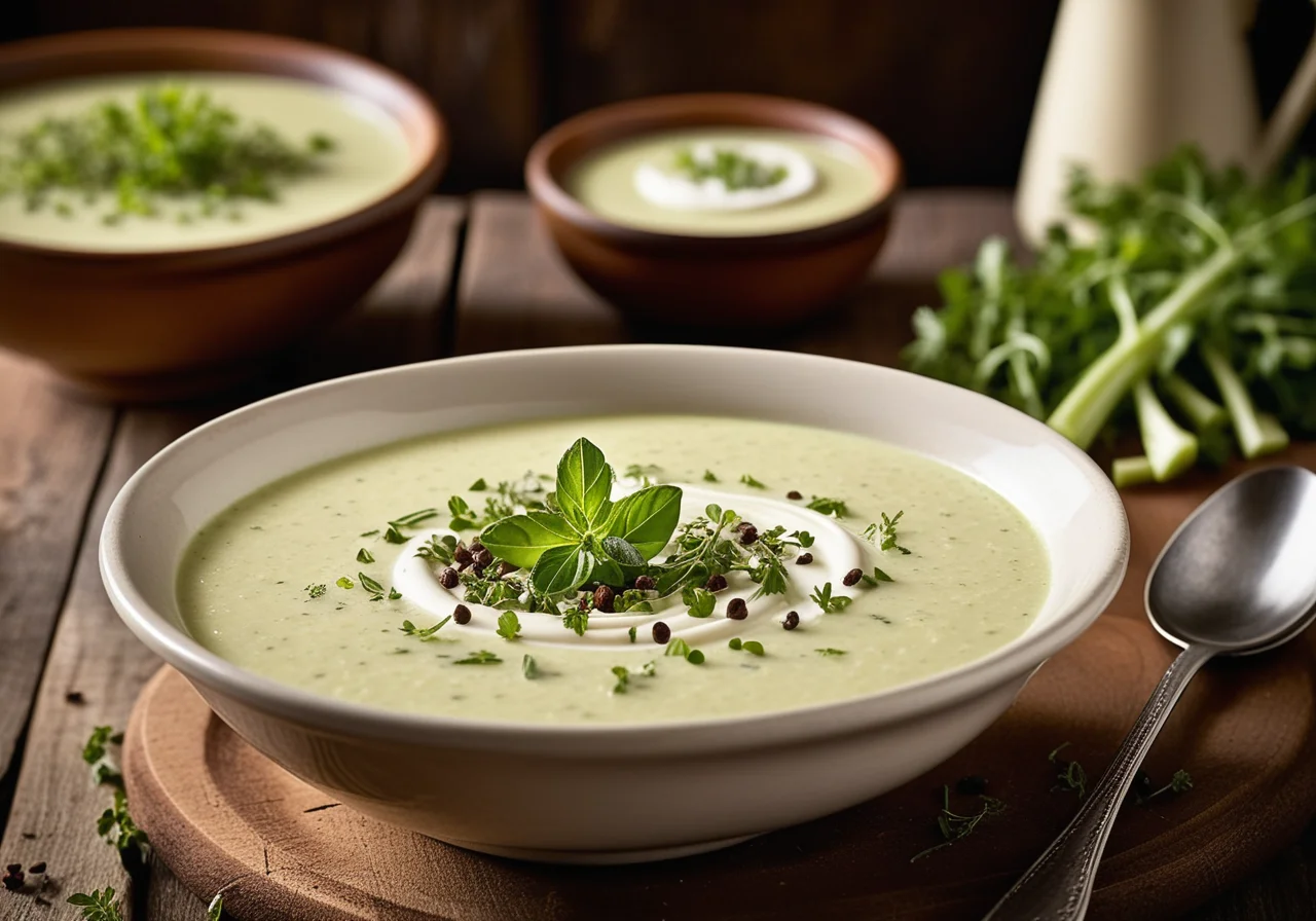 Spicy Celery Cream Soup with Ginger