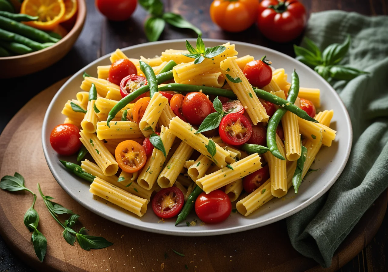 Pasta with Colorful Vegetables