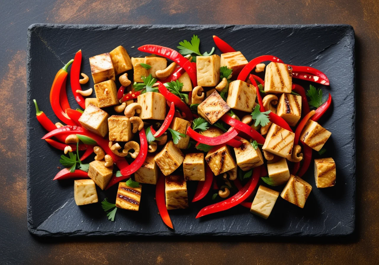 Tofu in Wok with Vegetables