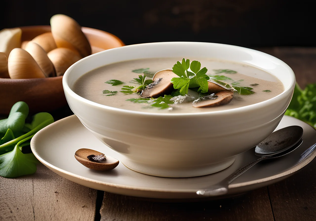 Mushroom Soup with Watercress